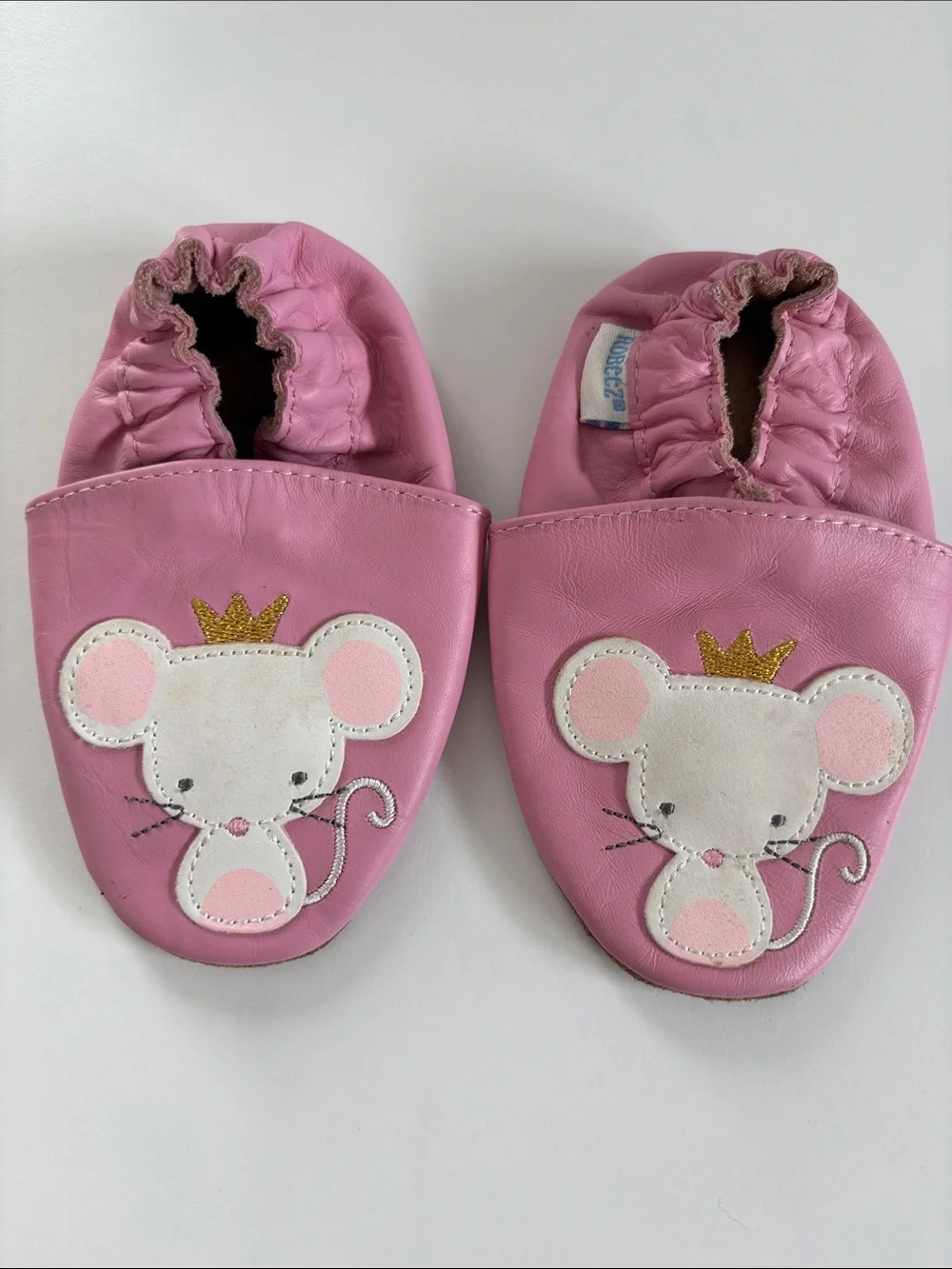 Robeez Pink Mouse Crown Soft Baby Walker Shoes